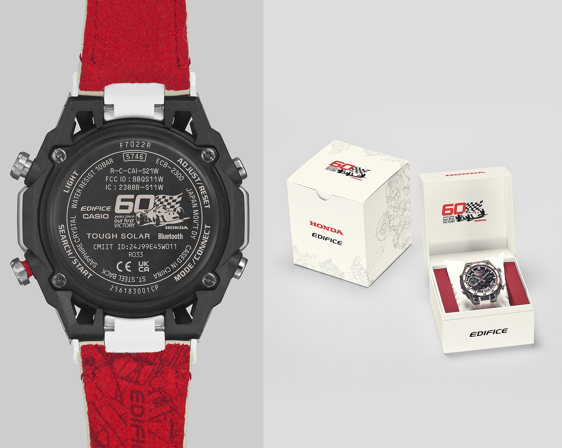 Photos of the back of the ECB-2300HR-1A and the special package