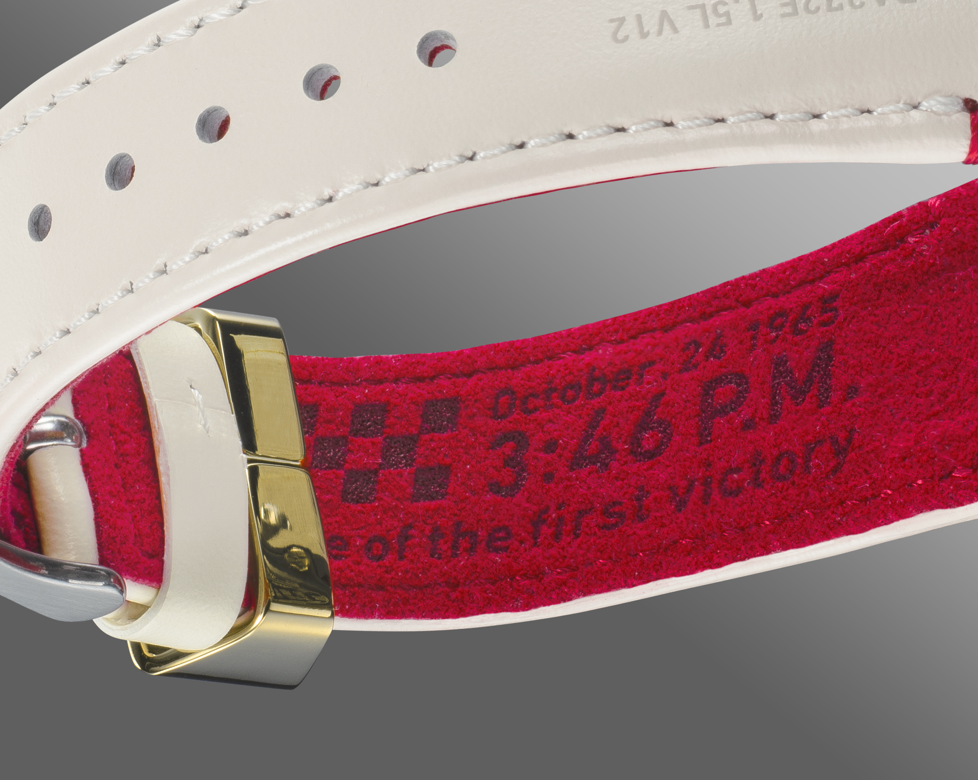 Photo of the inside of the band with the date and time of inspection stamped on it