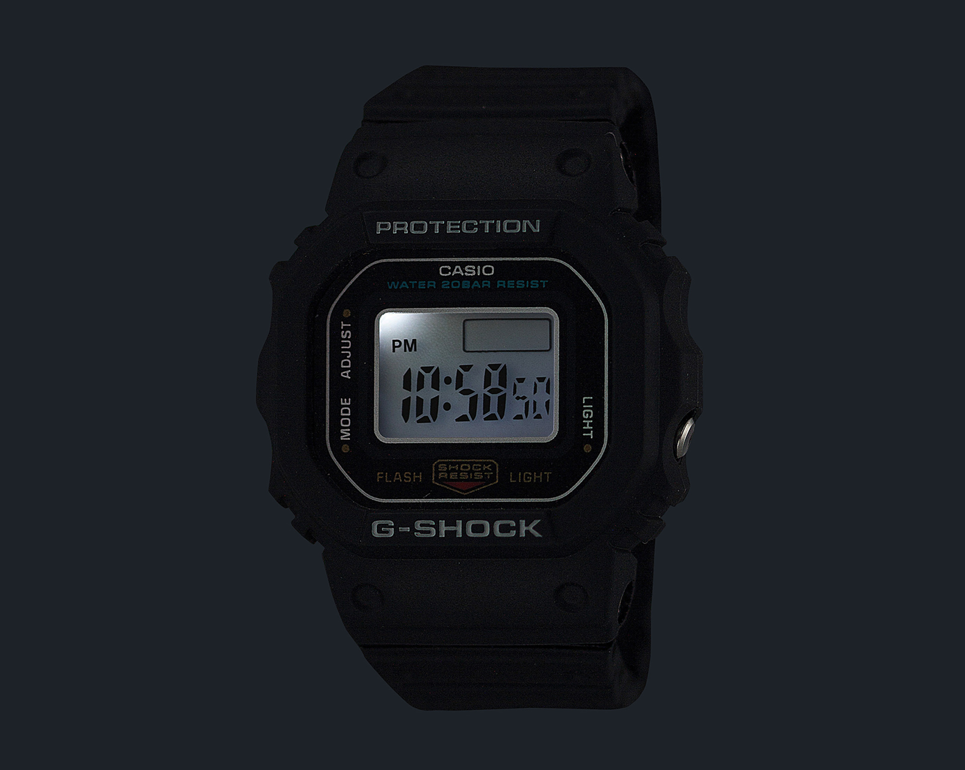 A photo of G-SHOCK NANO lit up