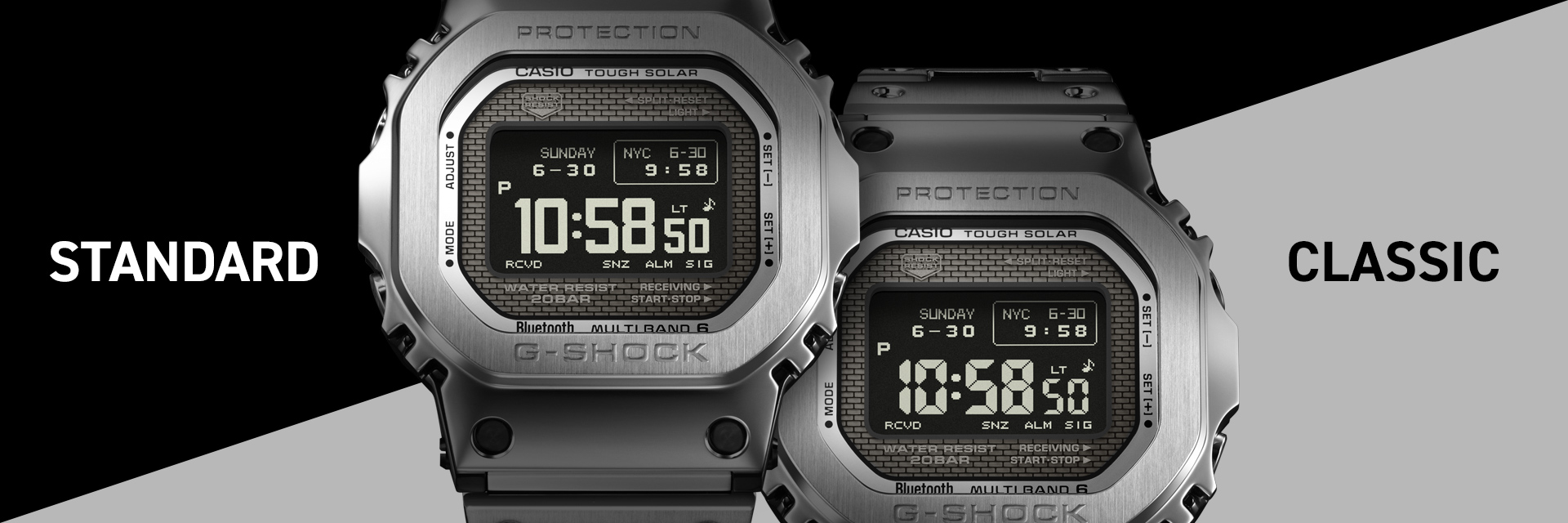 Images of two MIP LCD display fonts (STANDARD/CLASSIC) for the GMW-BZ5000