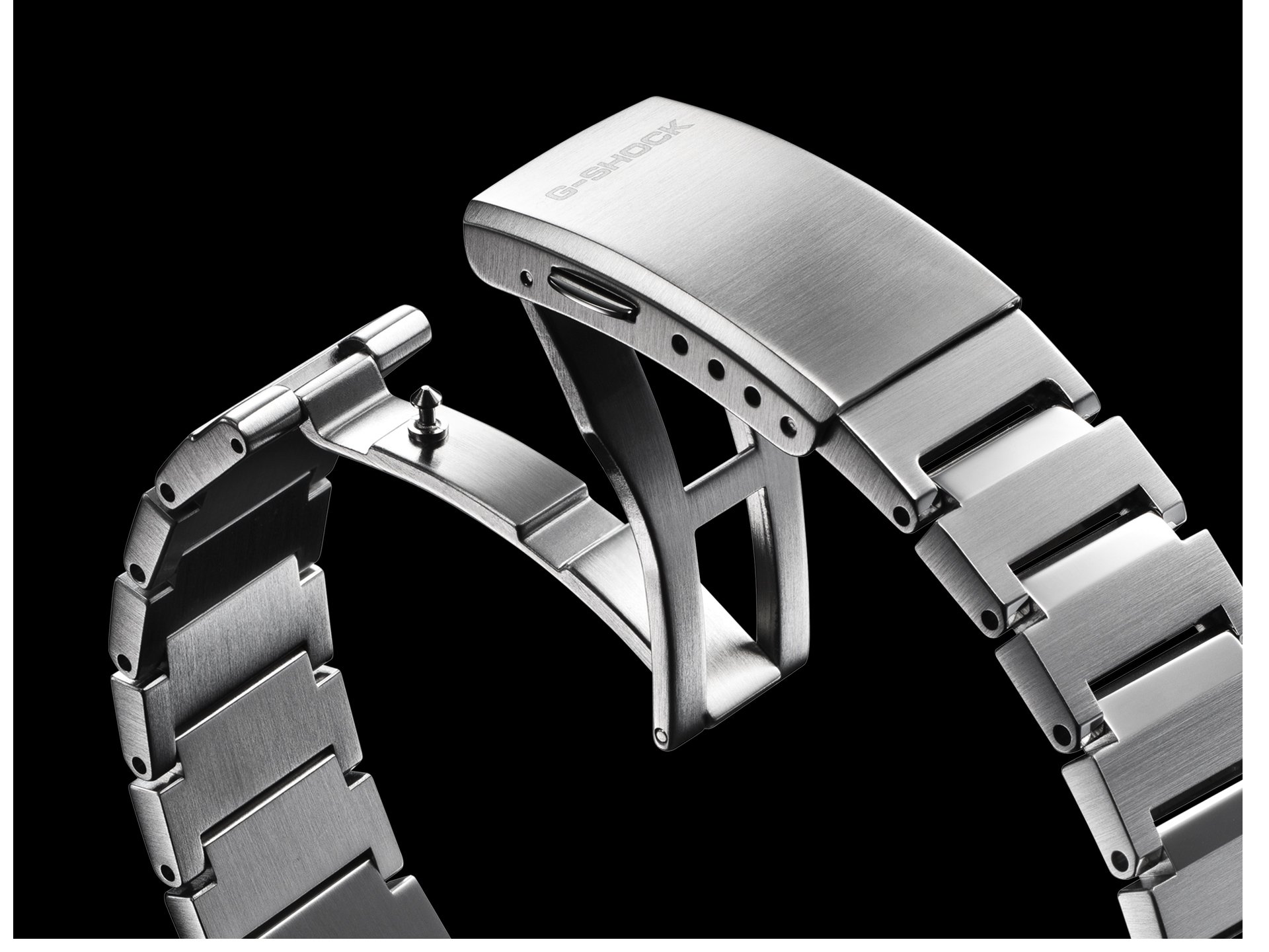 GST-B1000 metal band with hairline finish and mirror finish, triple folding clasp Photo